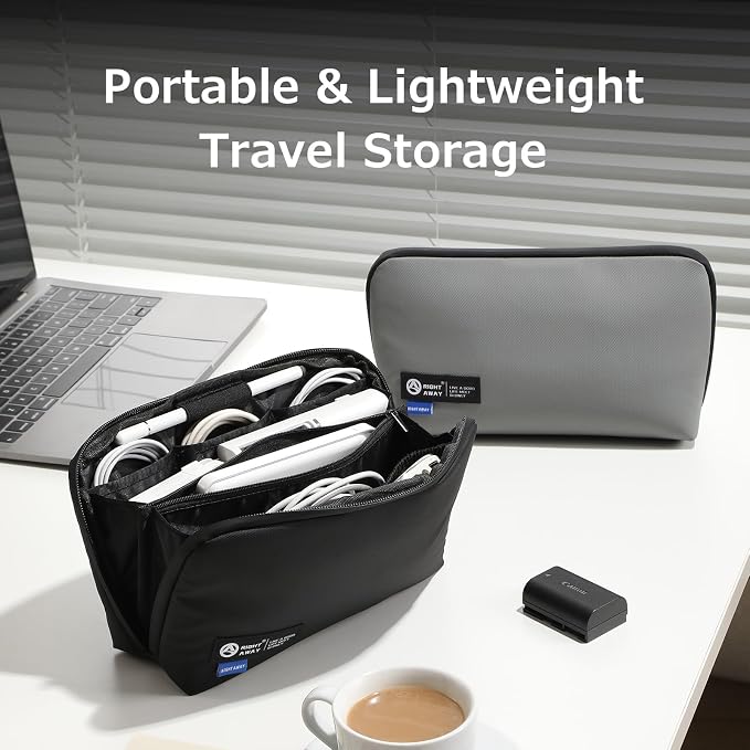 RIGHT AWAY Travel Tech Pouch，Waterproof Cord Case，Electronics Organizer Travel - Image 8