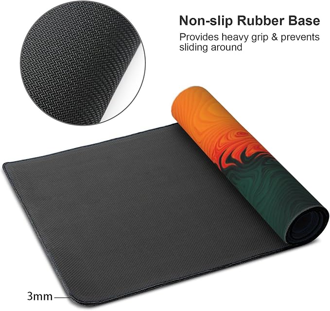 Colorful Topographic Large Mouse Pad, Vintage Aesthetic Gaming Desk Mat - Image 4