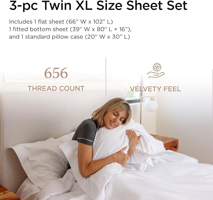 Threadmill Twin XL Sheet Sets | 656 Thread Count Supima Cotton Sheets - Image 2