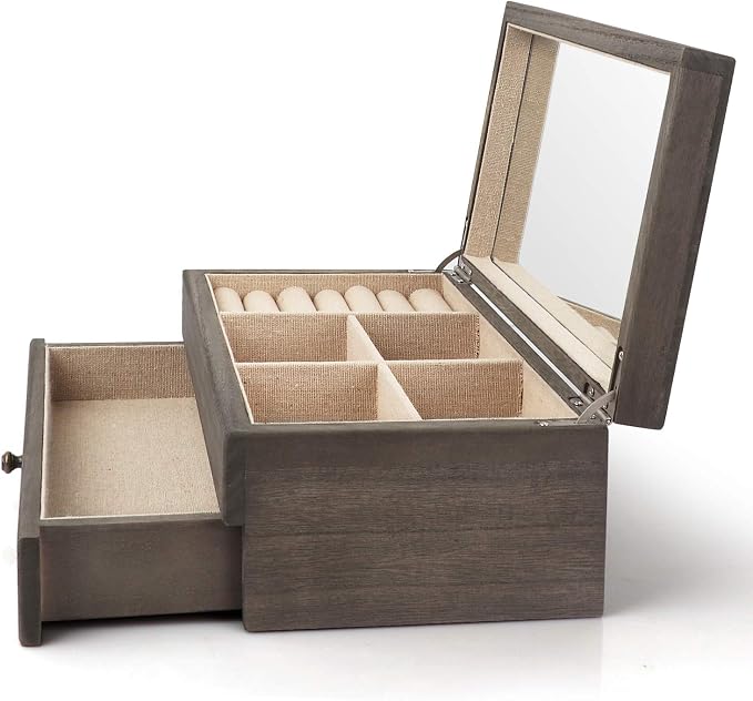 Meangood Jewelry Box Organizer for Women, 2 Layer Large Jewelry Storage Case - Image 6