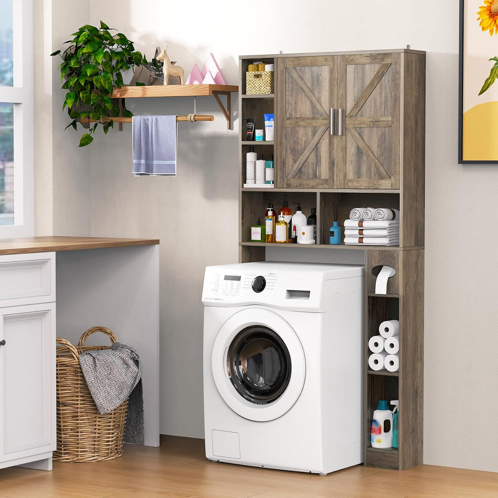 Winkalon Over The Toilet Storage Cabinet with 2 Barn Doors and