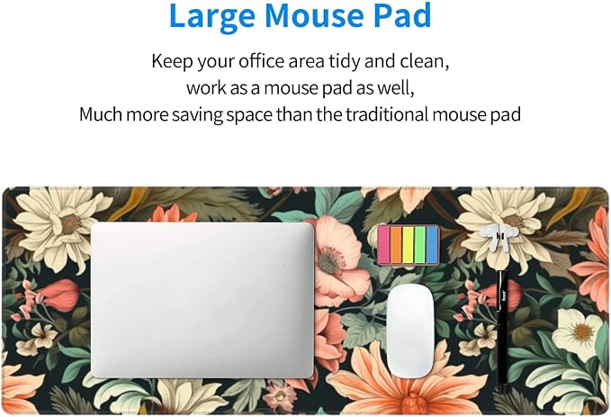 Japanese Floral Aesthetic Flowers Gaming Mouse Pad, Large Mouse Pad - Image 3