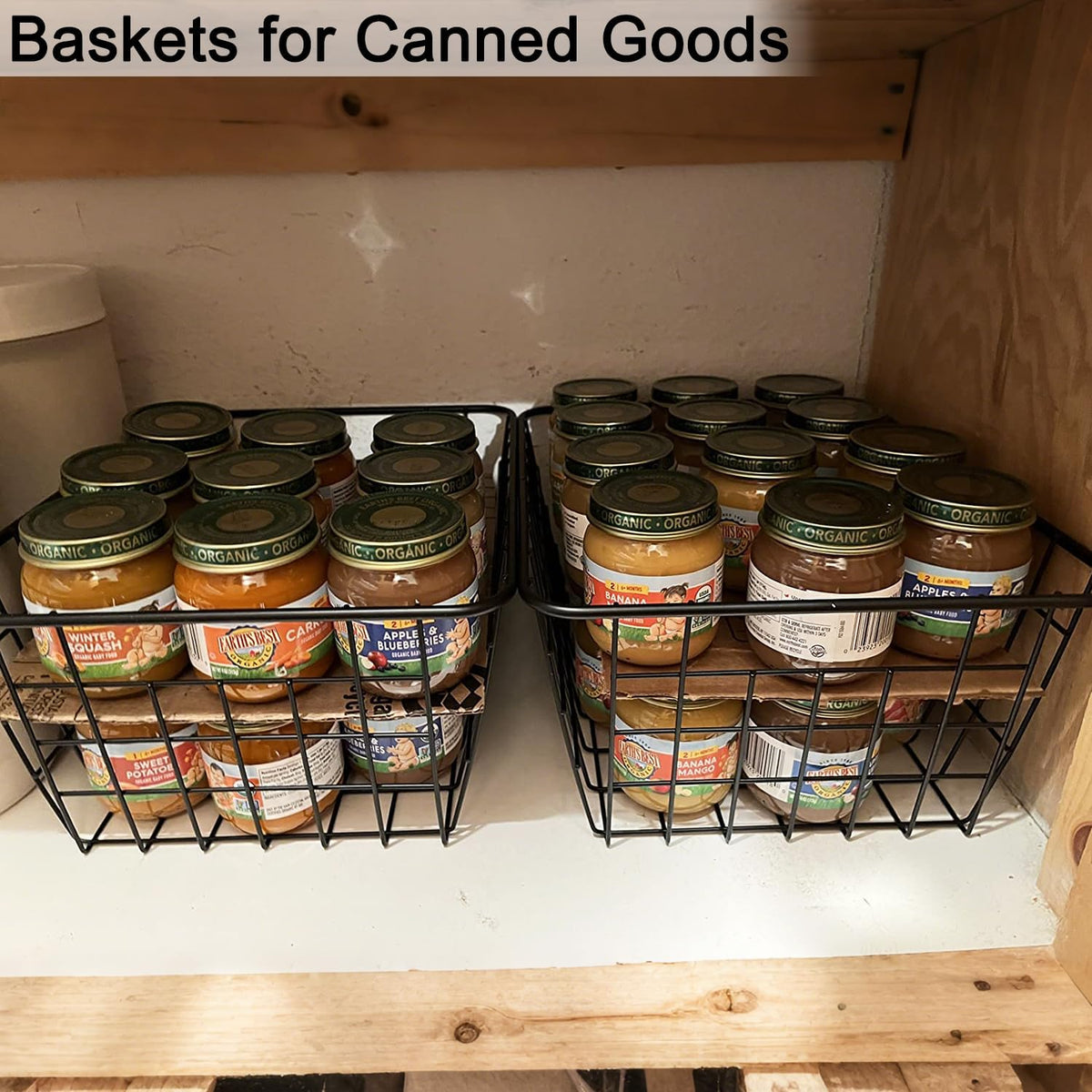 Wire Baskets for Organizing, 4 Pack Household Pantry Basket Black