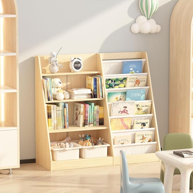 4 Tier Kids Bookshelf Baby Toddler Book Rack Children Bookcase Toy Storage - Image 7