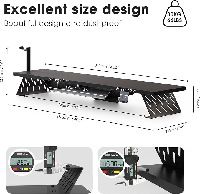 Fenge Dual Monitor Stand, 42.5 Inch Monitor Riser - Image 5
