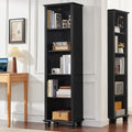 Narrow Black Book Shelf, 70" Tall Skinny Bookshelf with Adjustable
