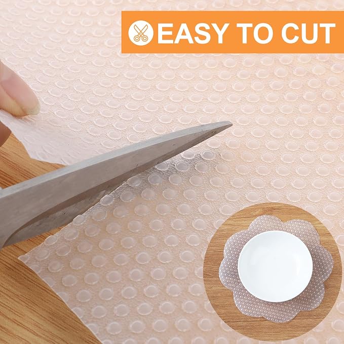 Clear Shelf Liner for Kitchen Cabinets: Translucent Easy to Cut Drawer Mat - Image 6