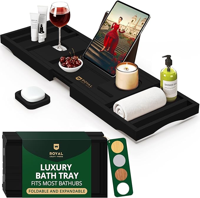 ROYAL CRAFT WOOD Premium Foldable Bathtub Tray by RoyalCraftWood