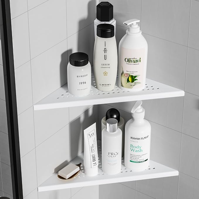 Corner Shower Shelves, 10” Recessed Tile Shower Shelf Matte White, 304 - Image 9