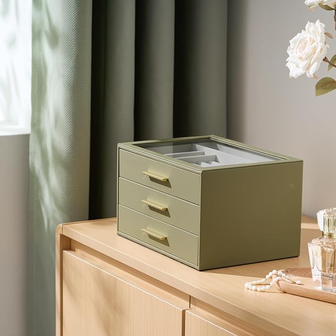 Jewelry Box Organizer Case for Women: 3-Layer Jewelry Storage Case - Image 3
