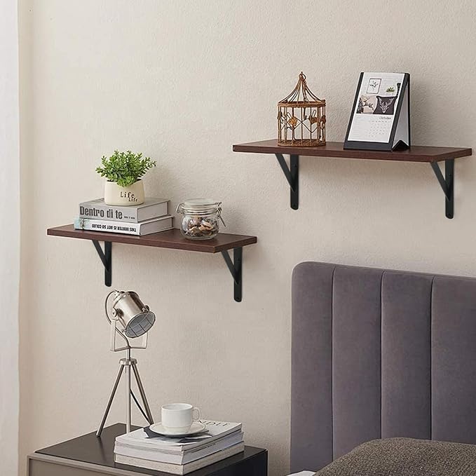 8 Pack L16 x H 10" Black Heavy Duty Shelf Brackets - Image 5