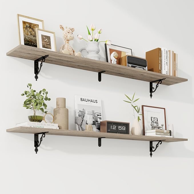 RICHFOCUS Floating Shelves for Wall Decor, 55.1W x 8D Shelves Set of 2 by Unknown