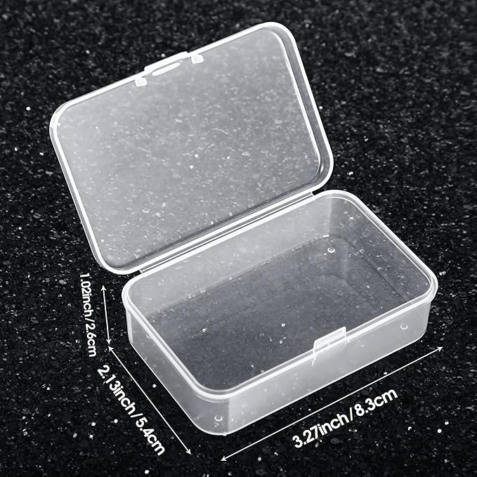 SATINIOR 48 Packs Clear Small Plastic Containers Transparent Storage Box - Image 2