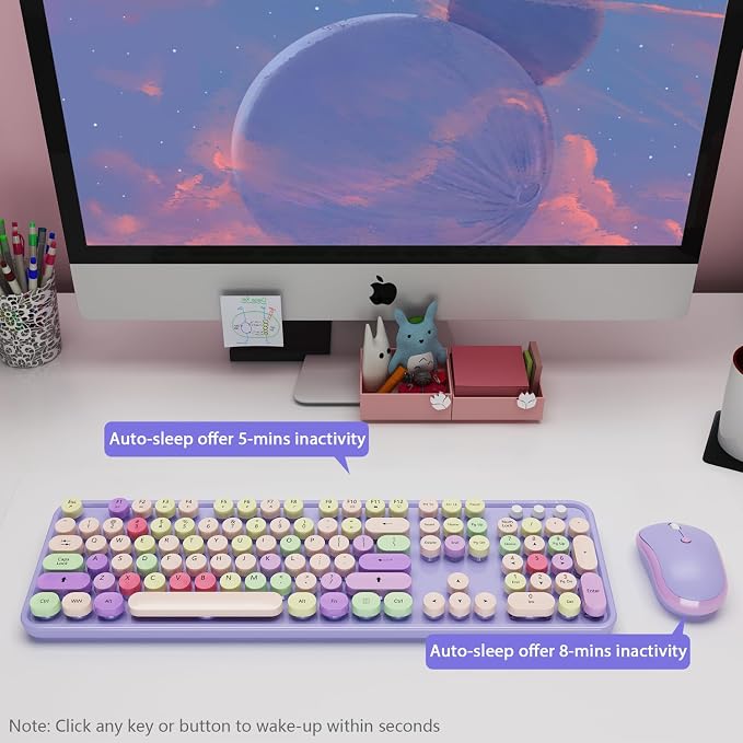 Wireless Typewriter Keyboard and Mouse - Image 5