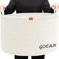 Extra Large Storage Laundry Basket 22" X 22"X 14" Cotton Rope Woven Basket by GOCAN
