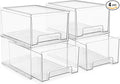 Sorbus Large Clear Stackable Storage Drawers – 4-Pack Plastic Organizer Bins by Sorbus