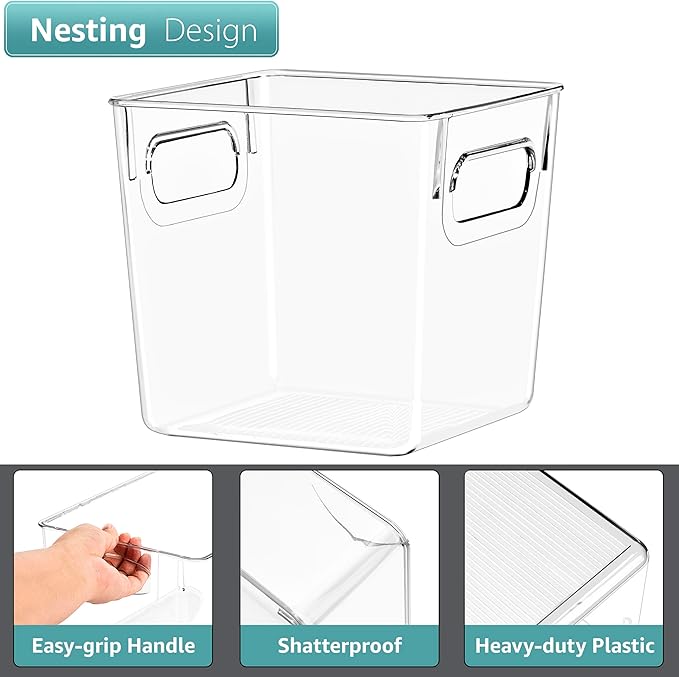 Sorbus Small Clear Plastic Storage Bins - Image 6
