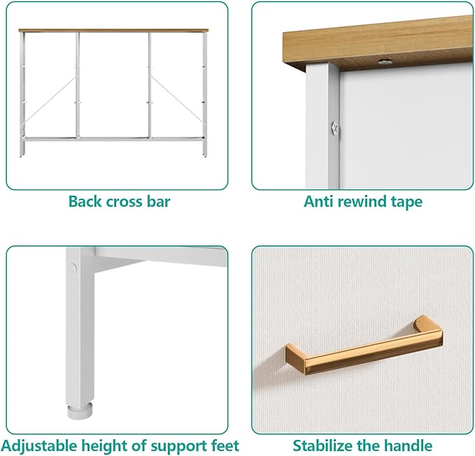 Wide TV Stand Modern TV Console, 9 Drawers Dresser - Image 4