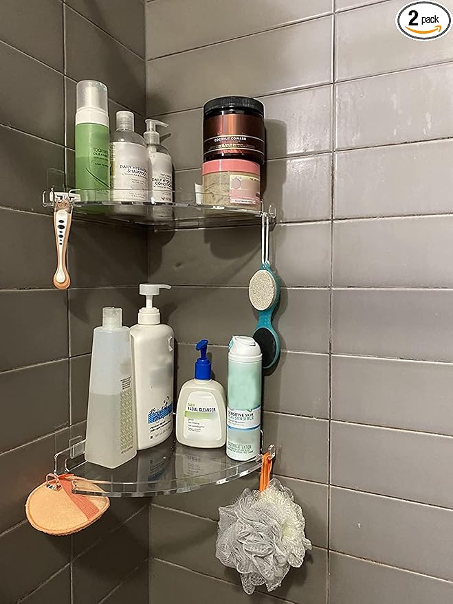 JiePai Acrylic Corner Shower Caddy Shelf by JiePai