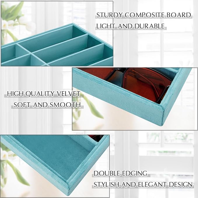 Amylove 2 Pcs Sunglass Organizer Trays Glasses Stackable Jewelry Trays Sunglass - Image 3