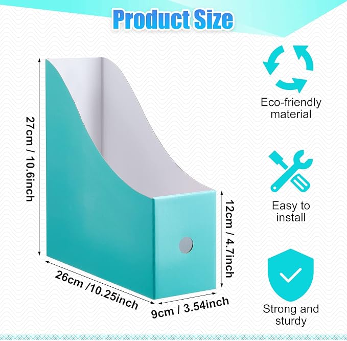 Thenshop 24 Pcs Cardboard Magazine File Holders Magazine Book Bin Box - Image 2