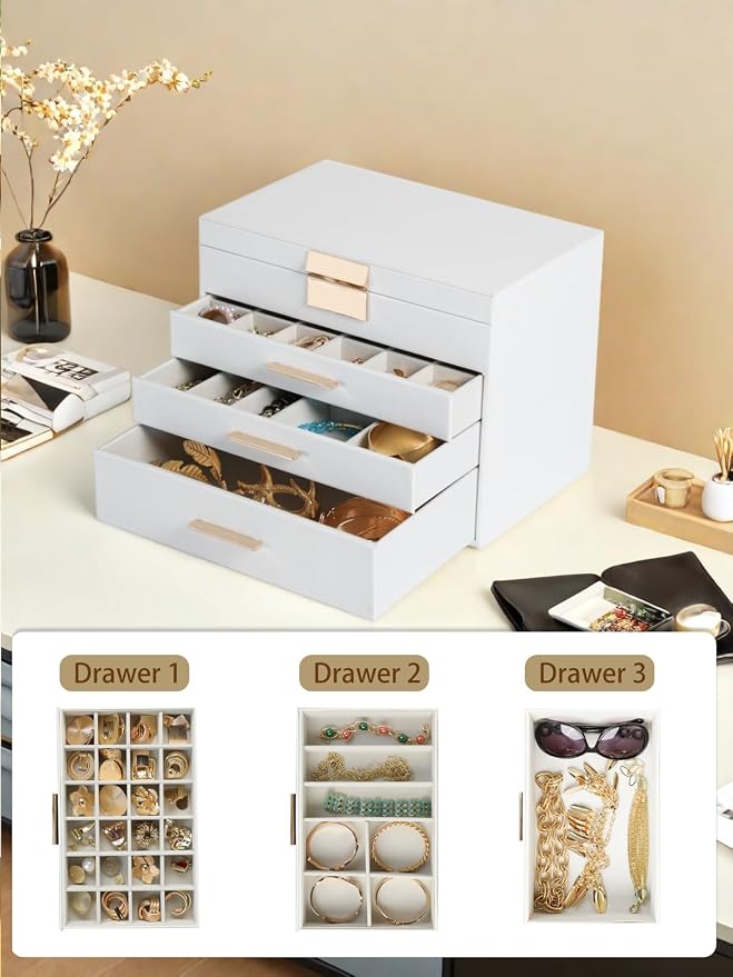BOOVO Jewelry Boxes for Women, 5 Layer Jewelry Organizer - Image 3