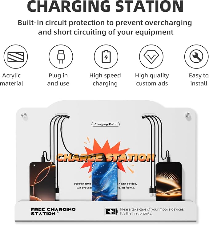 8-Port Wall Mounted Charging Station - Image 2