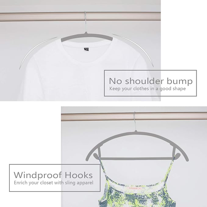 MIZGI Premium Velvet Hangers 30 Pack Heavyduty- Non Slip No Shoulder Bump Suit - Image 4