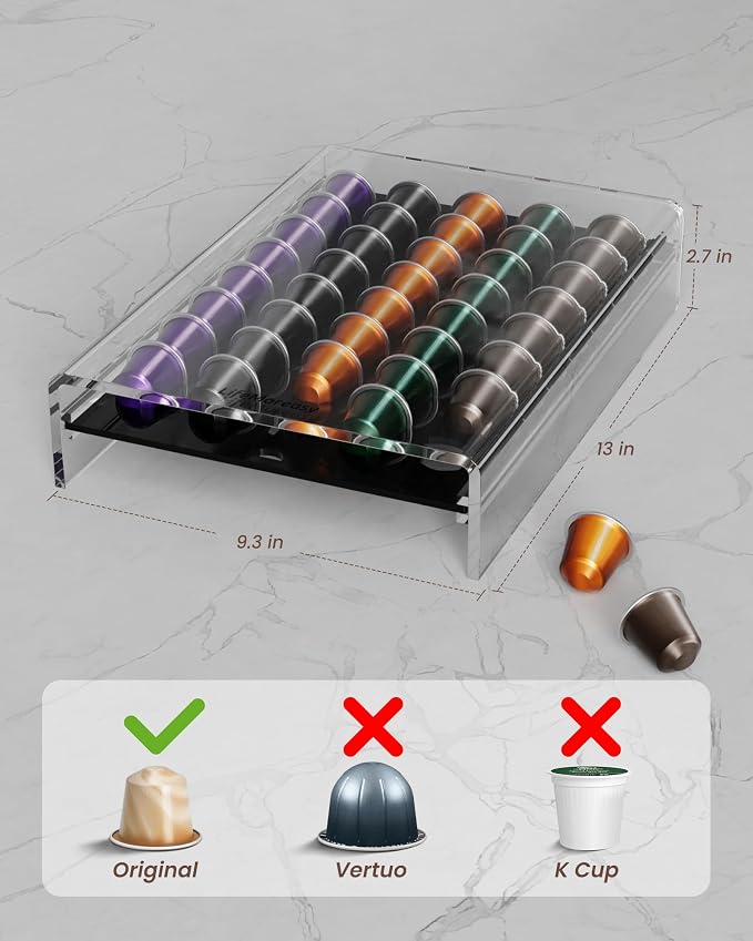 Storage Drawer for Nespresso Original Line， Coffee Pod Holder for Counter - Image 3