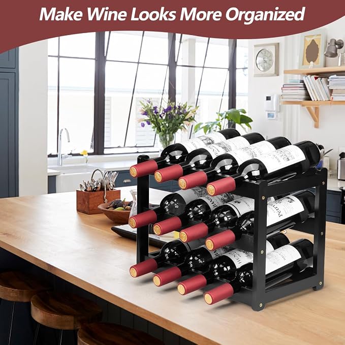 Bamboo Wine Rack, Sturdy and Durable Wine Storage Cabinet Shelf, Wine Racks - Image 3