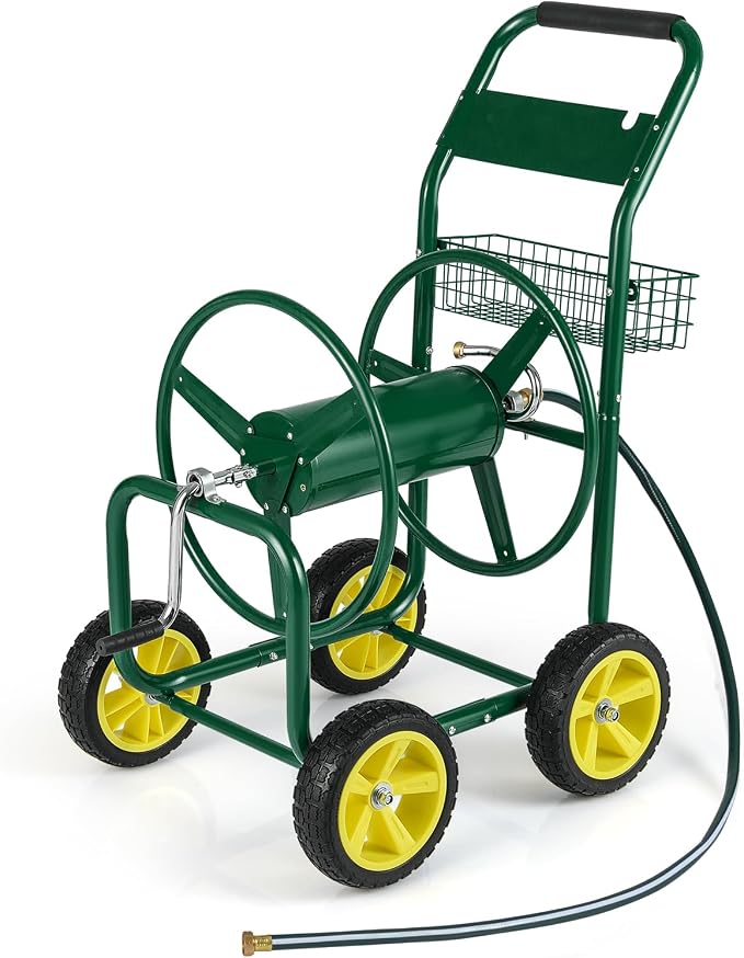 Goplus Garden Hose Reel Cart, 300 FT of 5/8" Large Capacity, Heavy-Duty Metal by Goplus