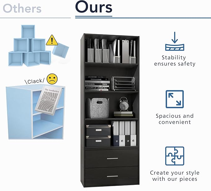Homes: Inside + Out Apexa 2-Drawer Wooden Stackable Storage Drawers, Small Food - Image 7