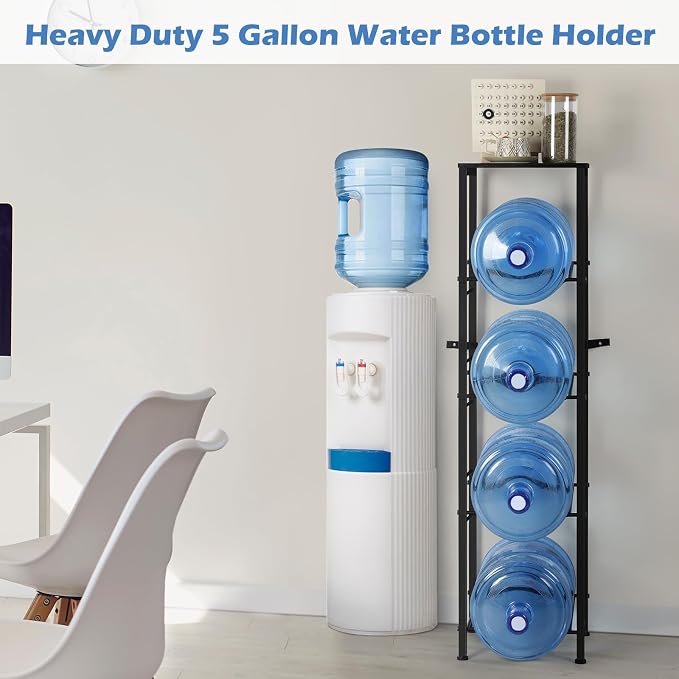 smusei 5 Gallon Water Jug Holder Heavy Duty 4 Tier Water Bottle Holder - Image 2