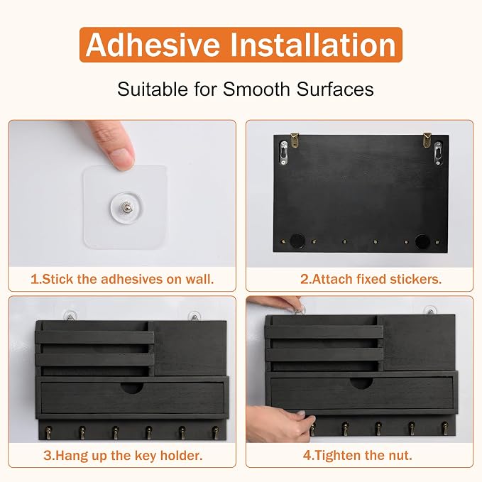 Key and Mail Holder for Wall, Mail Organizer Wall Mount - Image 8