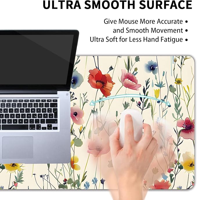 Wild Flowers Large Mouse Pad, Gaming Keyboard Desk Pad, Extended Mouse Mat - Image 5