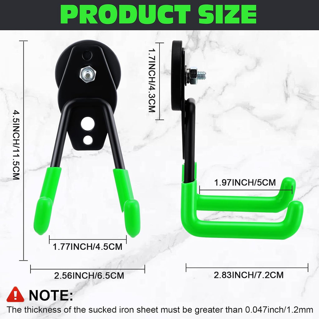 Landhoow 6 Pcs Large Magnetic Hooks Heavy Duty Magnet Hooks, Green
