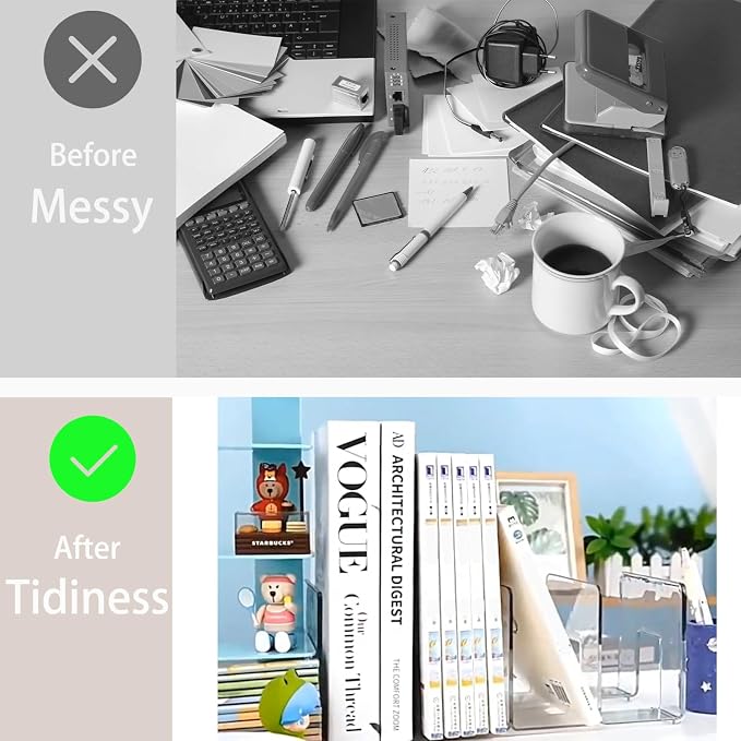 Clear Acrylic File Organizer, Purse Organizer, File Sorter Desktop File Folder - Image 7