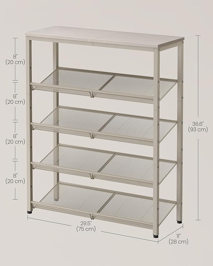 VASAGLE Shoe Rack for Entryway, 5-Tier Shoe Rack Organizer - Image 3