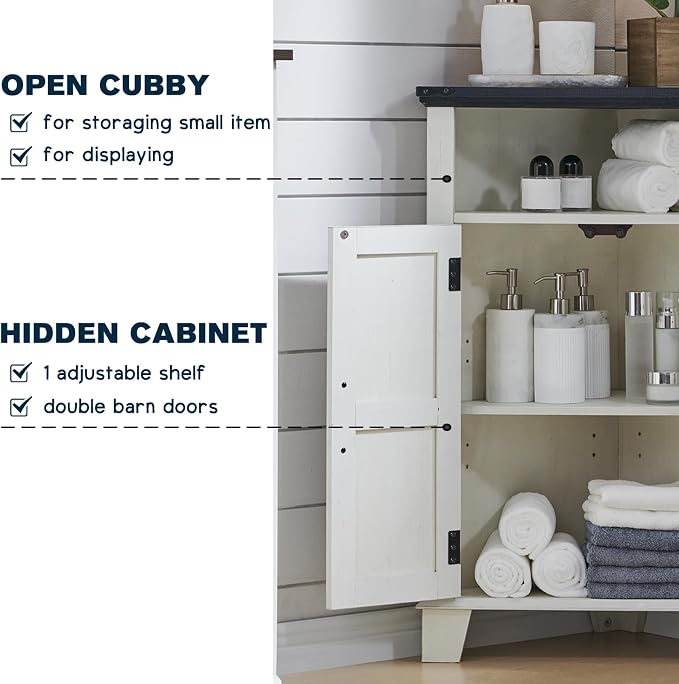 ACCOHOHO Corner Bathroom Cabinet, Farmhouse Small Corner Cabinet - Image 3
