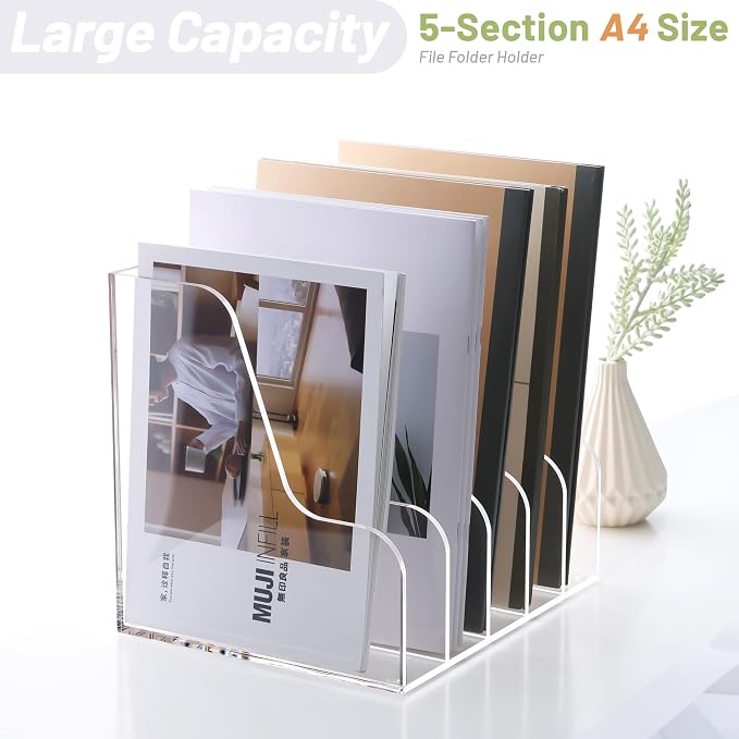 SANRUI Acrylic File Organizer, Compact Desk Organizer - Image 5