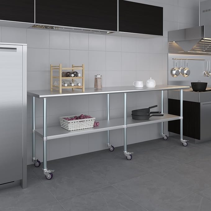 AmGood 24" x 96" Stainless Steel Work Table - Image 9