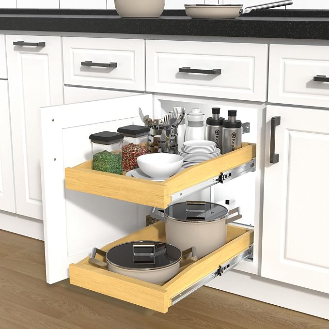 2 Tier Pull Out Cabinet Organizer - Image 5