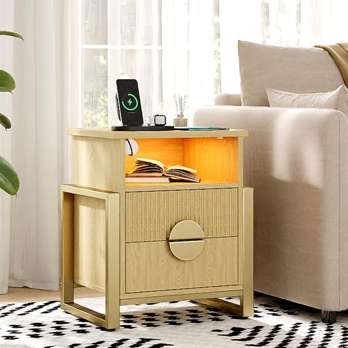 Fluted Nightstand Set of 2 - Image 2