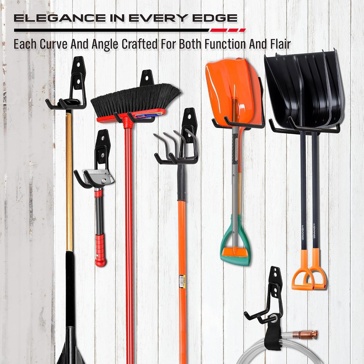 Garage Tool Storage Wall Hook Assortment Set: 15PCS Heavy Duty Large