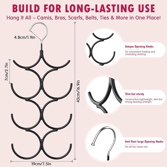 DOIOWN Tank Top Hanger, 4 Pack Space Saving Hangers Bra Camisole Hanger - Image 5