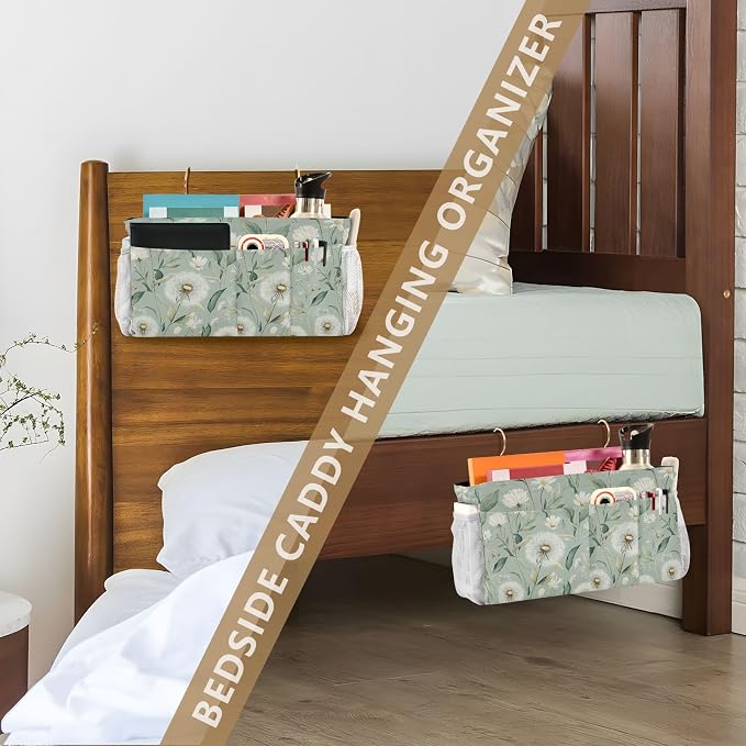 Sage Green Dandelion Bedside Caddy - Image 7
