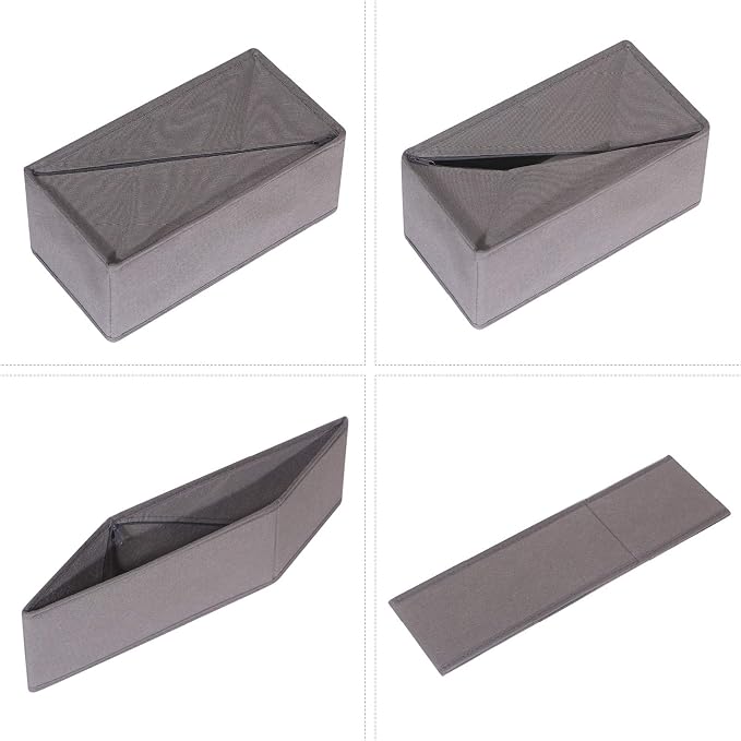 DIOMMELL 6 Pack Foldable Cloth Storage Box Closet Dresser Drawer Organizer - Image 6