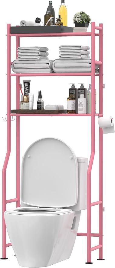 3-Tier Over The Toilet Storage, Freestanding Metal Bathroom Shelves by LivilordBrand