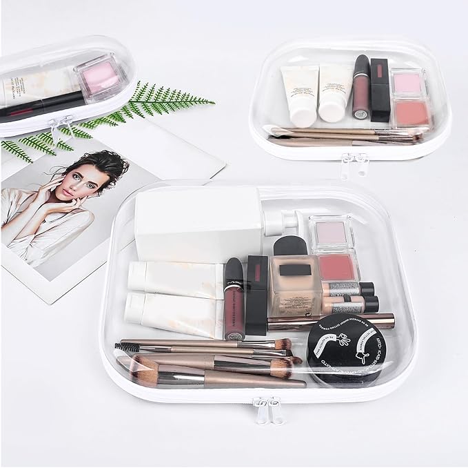Clear Hard Plastic Zipper Case, Transparent Double Zippers Hard Pouch - Image 6