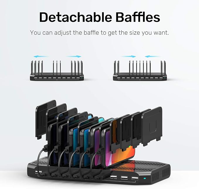 【5PCS】 Unitek USB Charging Station, 10 USB Fast Ports Charge Docking Station - Image 4